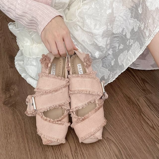 Buckled Flats Ballet Plain