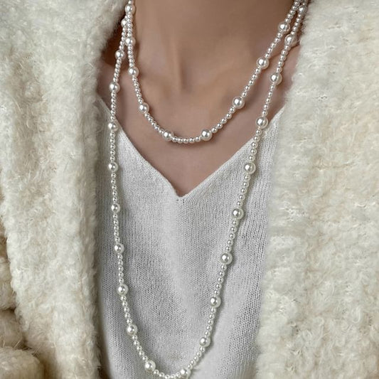 Layered Pearl Floral (Various Designs) Necklace / Faux