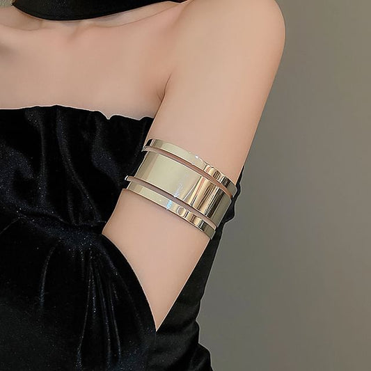 Polished Alloy Bangle Layered Open