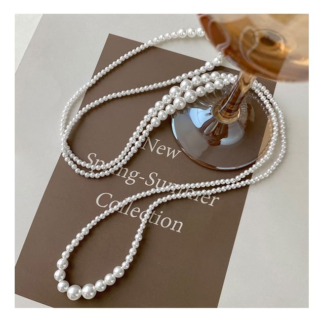 Layered Pearl Floral (Various Designs) Necklace / Faux