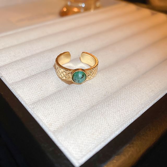 Faux Open Sun Alloy Gemstone Ring