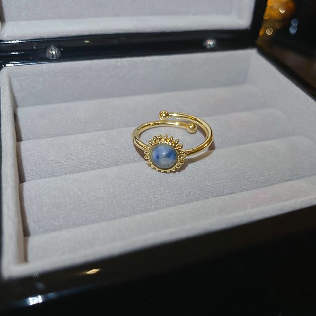 Faux Open Sun Alloy Gemstone Ring
