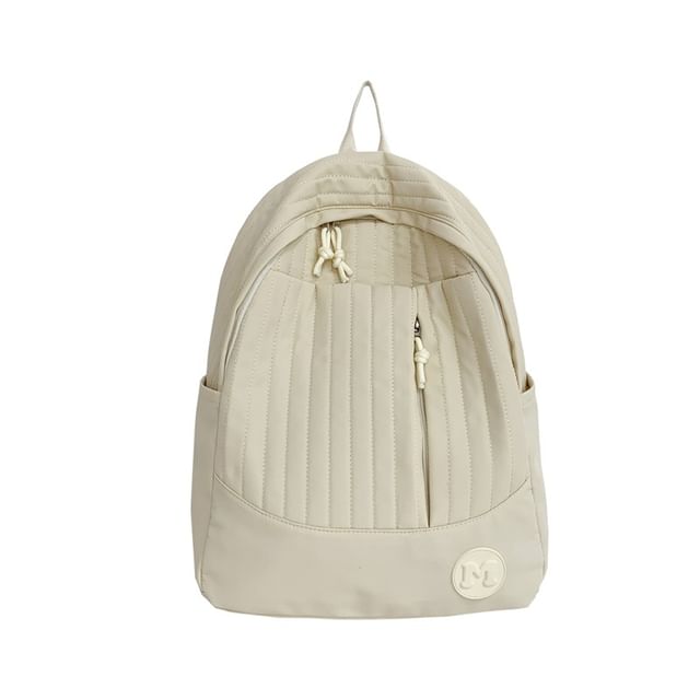 Plain Backpack Laptop Quilted