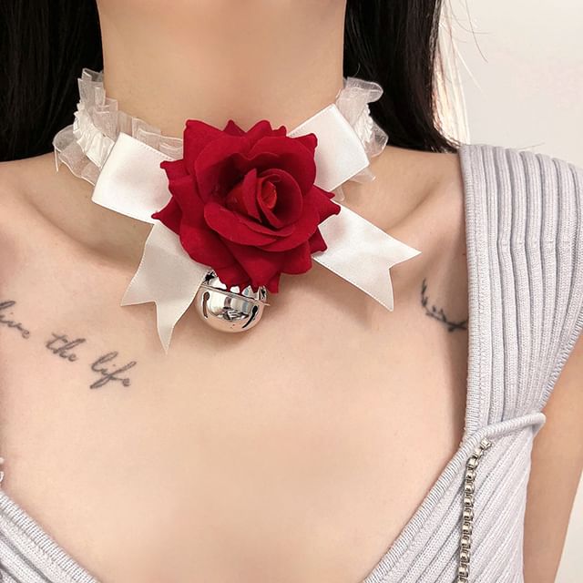 Tulle Choker Rose Bell