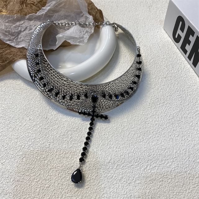 Lariat Rhinestone Choker Metallic
