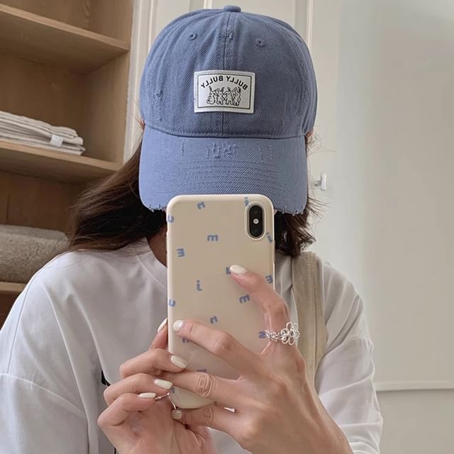 Cap Baseball Applique Distressed