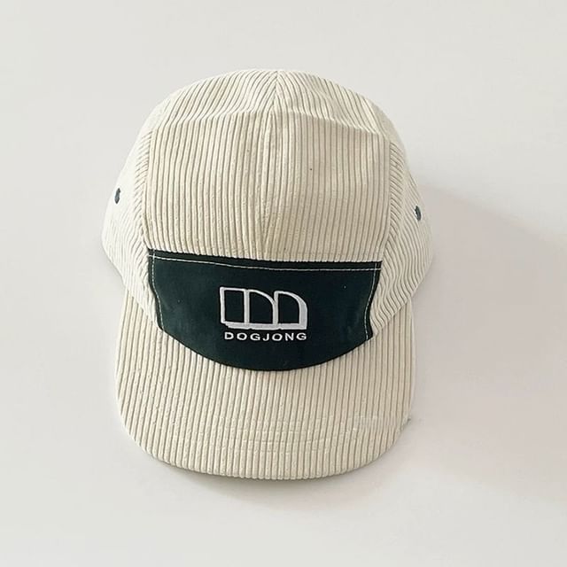Baseball Embroidered Panel Corduroy Lettering Cap
