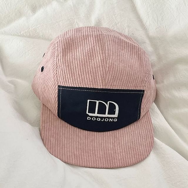 Baseball Embroidered Panel Corduroy Lettering Cap