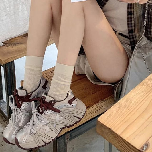 Platform Sneakers Lace-Up