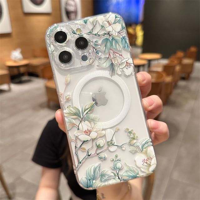 Phone Case MagSafe) with (Compatible Floral Magnetic