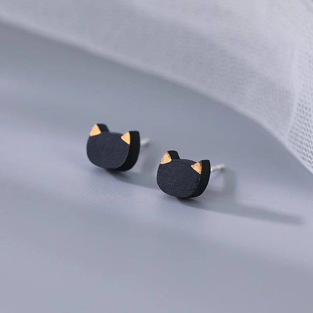 Cat Earring Ceramic Stud