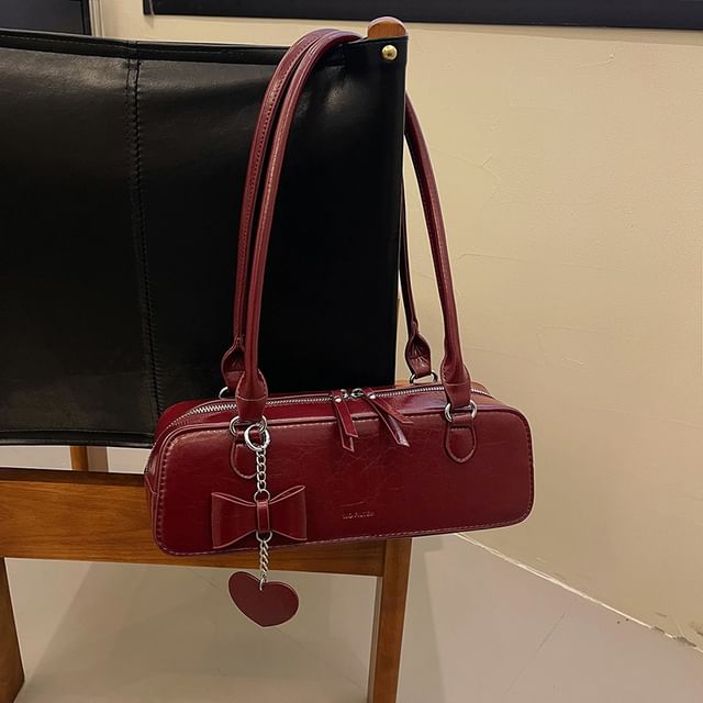 Faux Shoulder Leather Bag