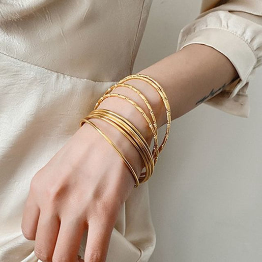 Metal Beaded Set Bracelet / Bangle