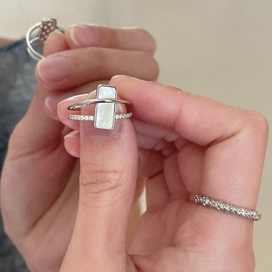 Geometric / Rhinestone Ring Open