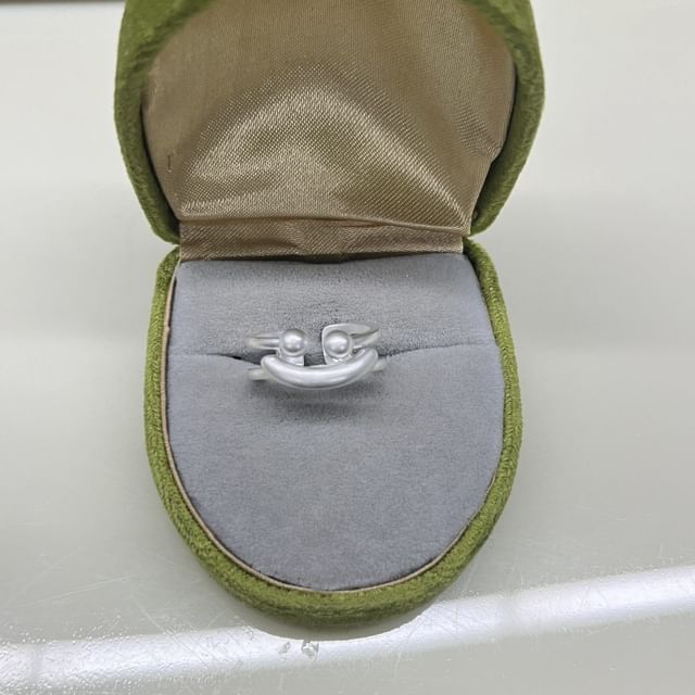 Pearl / Rhinestone Face Ring Smiley Faux