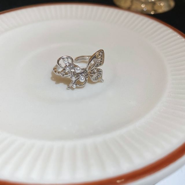 Pearl Ring Rhinestone Freshwater