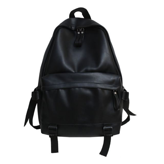 Faux Leather Backpack Multi-Pocket