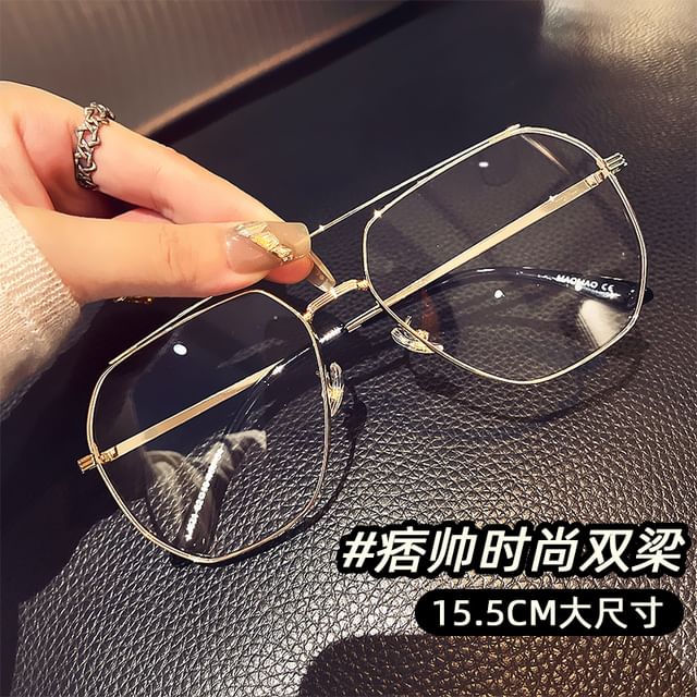 Frame Bridge Double Eyeglasses Metal