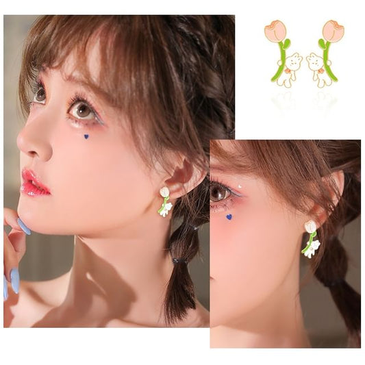 ) Cartoon Various Ear Cuff Designs / Earring Rabbit ( Sterling Stud Silver