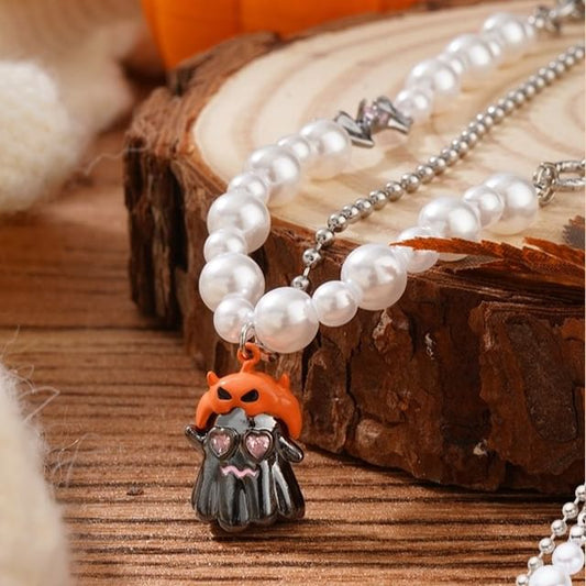 Halloween Pumpkin ChiropteraPearl Necklace