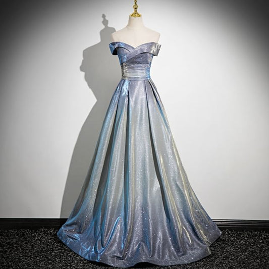 Evening Glossy A-Line Gown Strapless