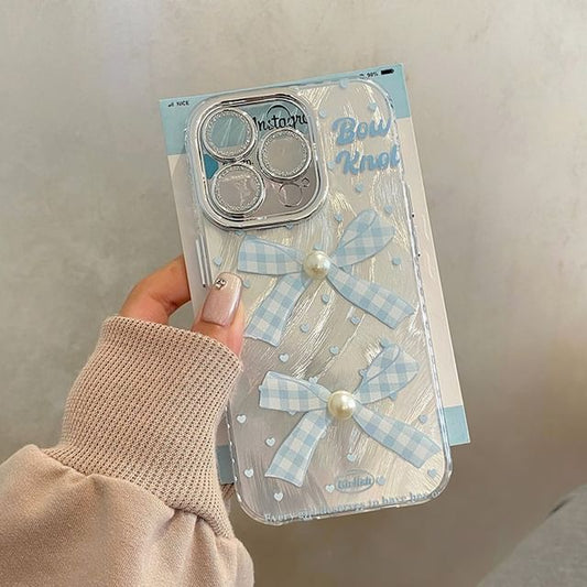 Faux Adhesive Phone Bow Set Case Decoration Pearl /