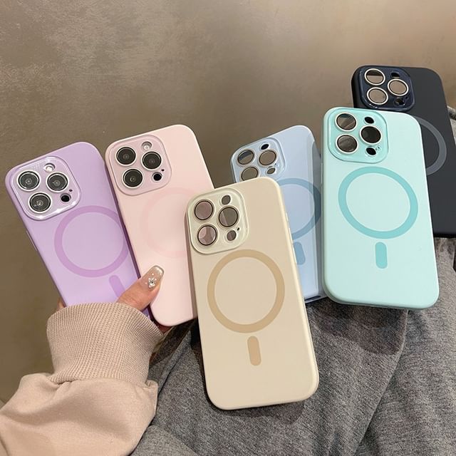 MagSafe) Magnetic Phone Case with Plain (Compatible