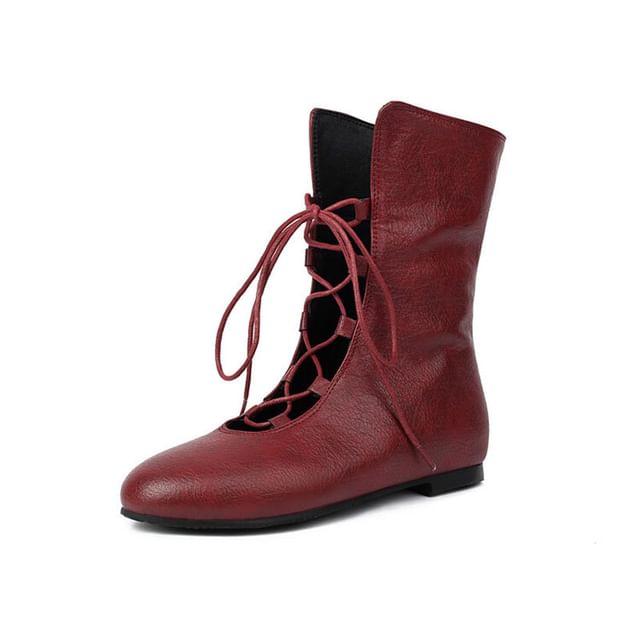 Lace-Up Short Boots