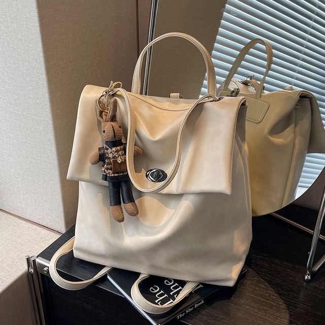 Faux With Backpack Leather Flap Charm