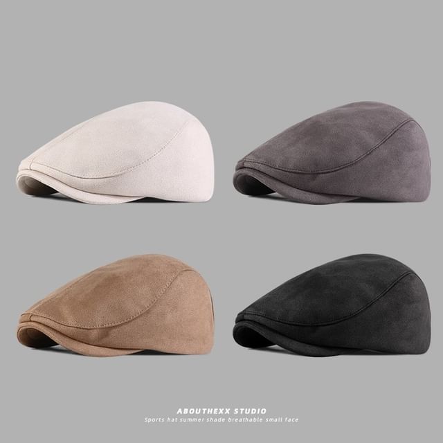 Suede Cap Flat Faux