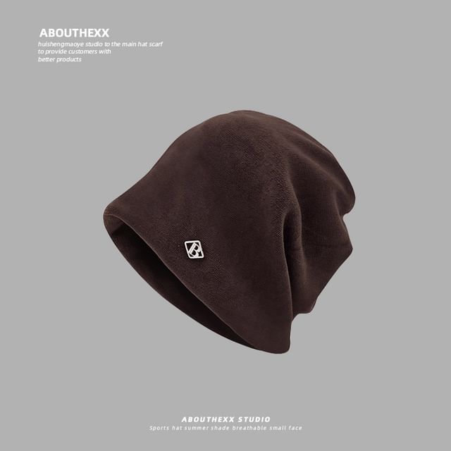 Metal Slouchy Plate Beanie Letter B