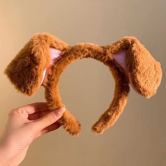 Designs) Face Headband Ear Chenille (Various Wash Animal