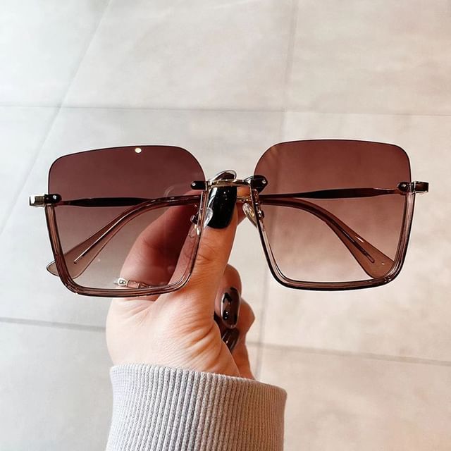 Square Frame Sunglasses Half