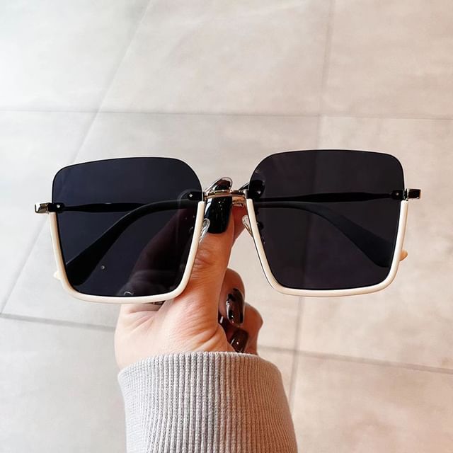 Square Frame Sunglasses Half