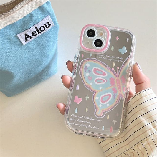 Print Butterfly Case Mirrored Phone