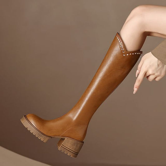 Boots Platform High Studded Knee