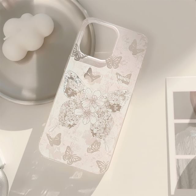 Butterfly Case Floral Phone