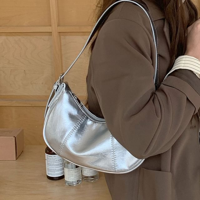 Crescent Shoulder Faux Leather Bag