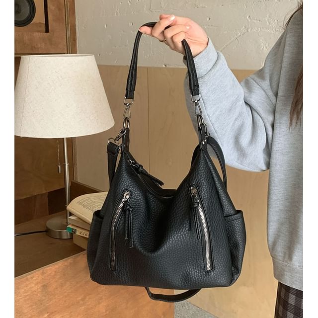 Faux Leather Shoulder Bag Tassel