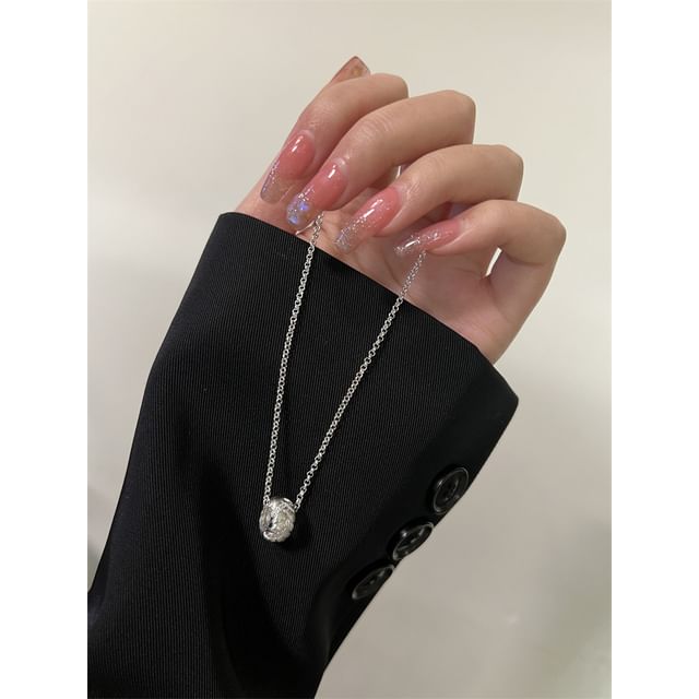 Rhinestone Pendant Necklace / Open Ring