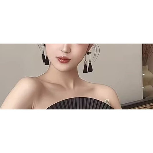 Set Tassel Earring Drop Hair Rhinestone / Stick