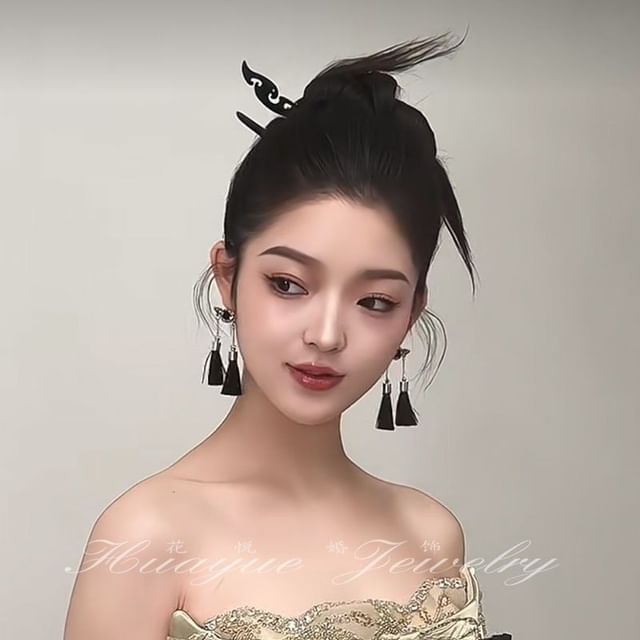 Set Tassel Earring Drop Hair Rhinestone / Stick