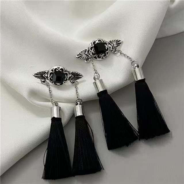 Set Tassel Earring Drop Hair Rhinestone / Stick
