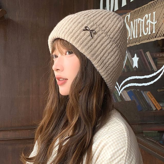 Beanie Metal Bow Knit