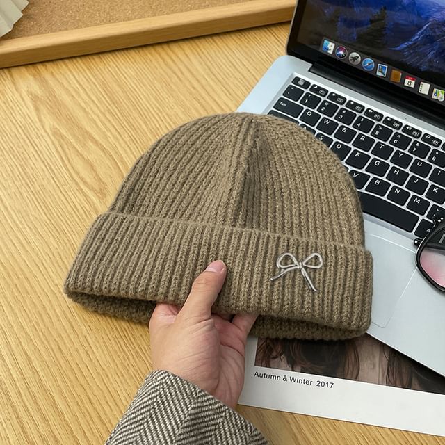Beanie Metal Bow Knit