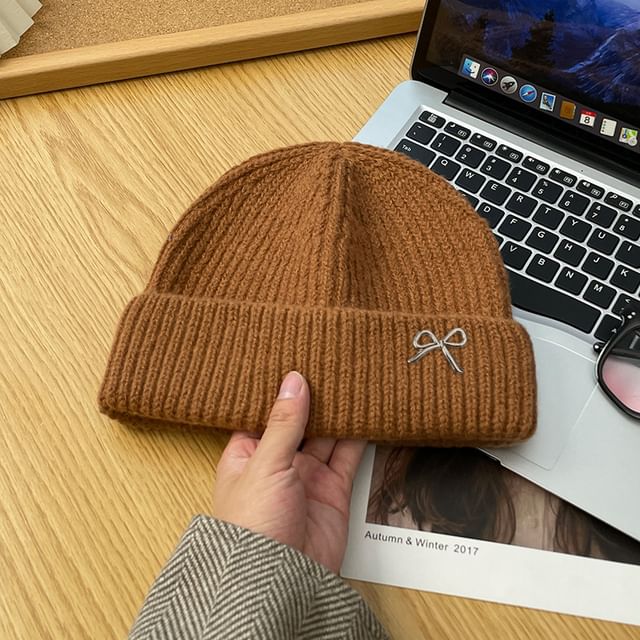 Beanie Metal Bow Knit