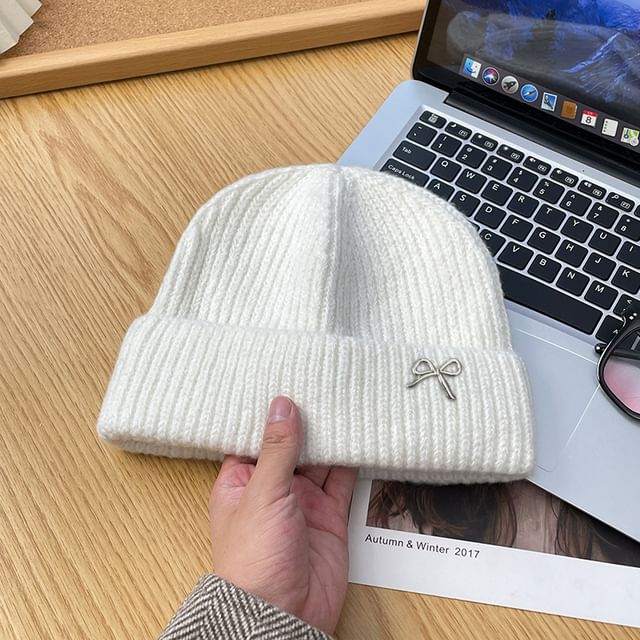 Beanie Metal Bow Knit