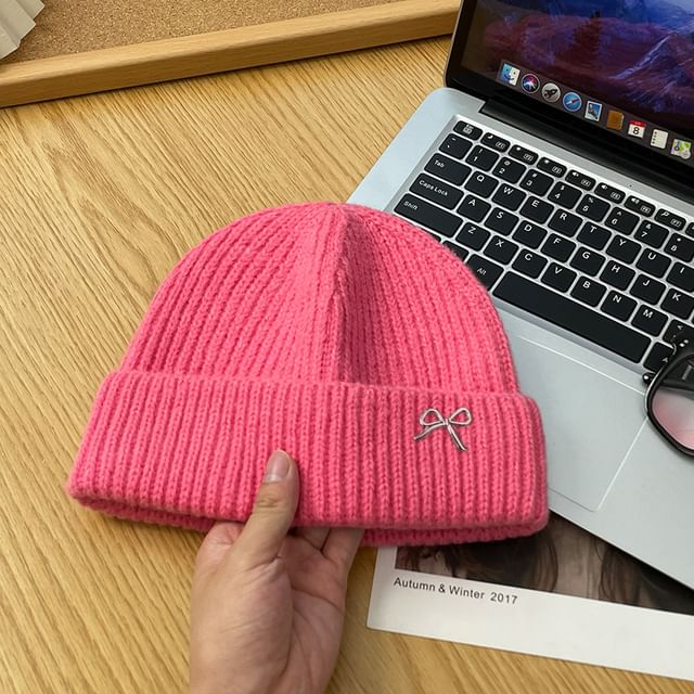 Beanie Metal Bow Knit