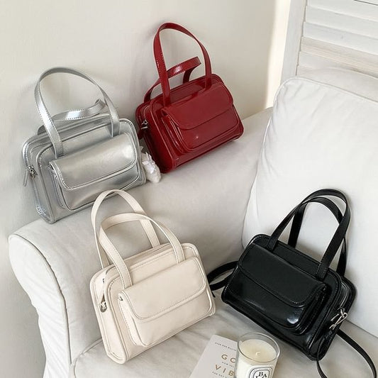 Leather Multi-Pocket Bag Crossbody Faux