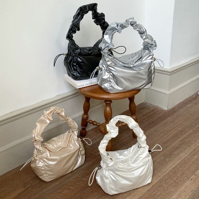 Ruched Drawstring Bag Shoulder